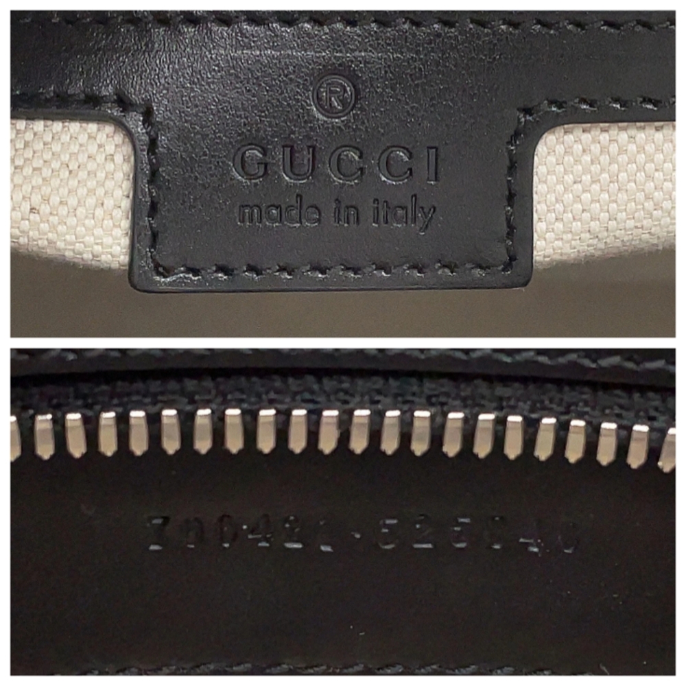 SALE! Authentic Gucci GG Black Embossed Leather Briefcase Tote W Dust Bag UNISEX - Picture 5 of 15